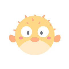 Pufferfish vector. cute animal face design for kids © anuwat