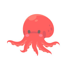Octopus vector. cute animal face design for kids