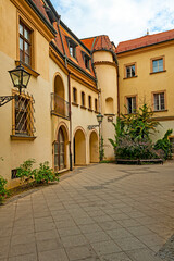 Fototapeta na wymiar Old buildings in the Historic District of the Moravian capitol Brno