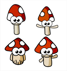 Mushroom character. Funny children drawing