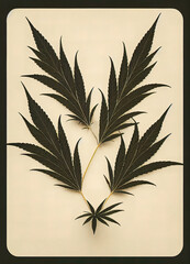 Cannabis logo with copy space 3d illustrated
