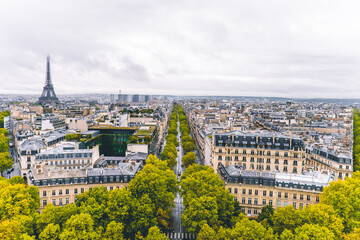 Fototapeta na wymiar View looking over Paris, France