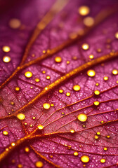 Fototapeta premium Golden droplets at petals 3d illustrated 