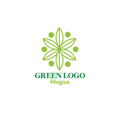 green leaf logo and greening eco agriculture