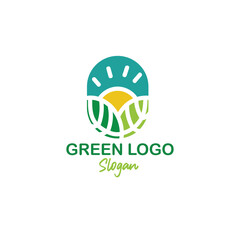 green leaf logo and greening eco agriculture