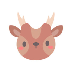 Fototapeta premium Antelope vector. cute animal face design for kids