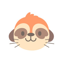 Meerkat vector. cute animal face design for kids
