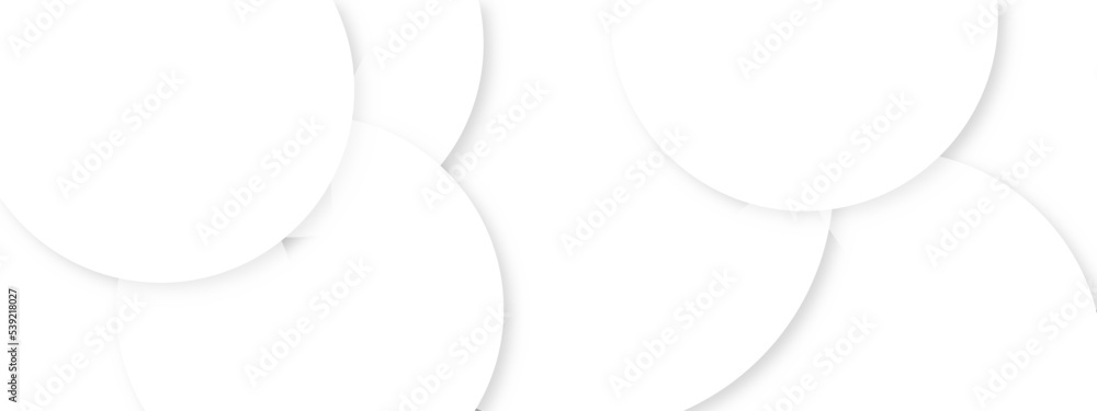 Poster abstract white geometric overlapping circle background with shadow. vector illustration. you can use