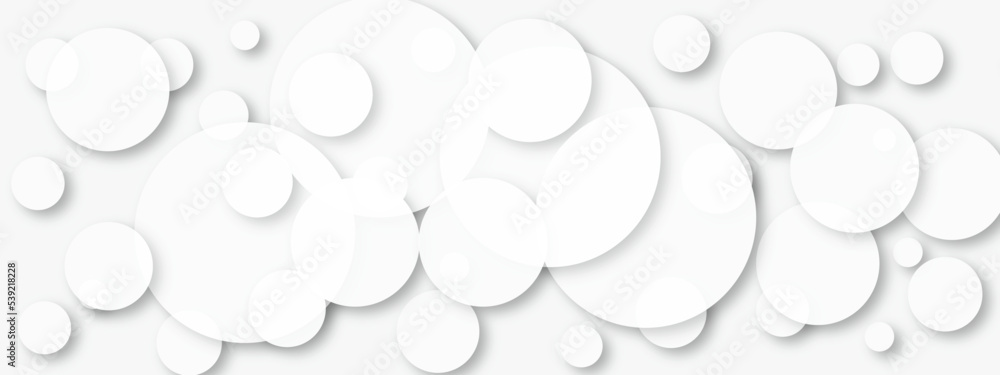 Poster abstract white geometric overlapping circle background with shadow. vector illustration. you can use