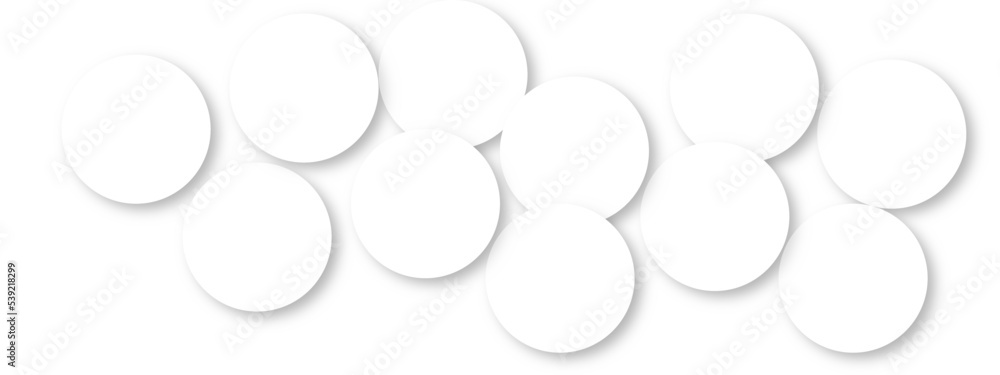 Poster abstract white geometric overlapping circle background with shadow. vector illustration. you can use