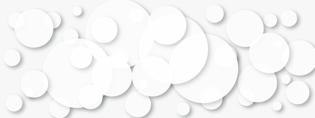 Abstract white geometric overlapping circle background with shadow. Vector illustration. You can use for add, poster, design artwork, template, banner, wallpaper.