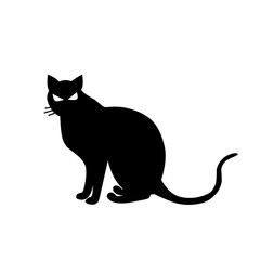 vector silhouette of an angry cat