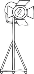 Scene lightning sketch. Cinema lamp. Projector icon