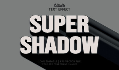 Super shadow text effect style. Editable text effect style long shadow. 