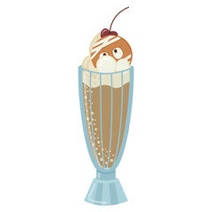 Coffee drink with Halloween cookies. Flat style vector illustration.