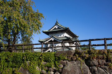 Fototapeta na wymiar Main keep of Hirosaki Castle in Aomori, Japan