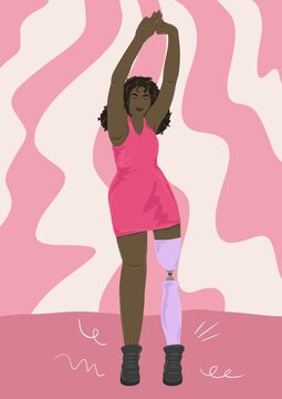 Girl with amputee leg dancing