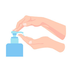 Hand hygiene vector illustration. Person washing hands with soap isolated on white background. Health