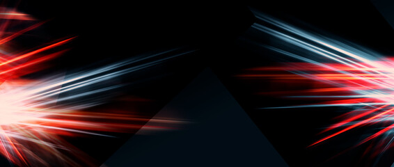 Panoramic high speed reflection technology concept, light explose abstract future background