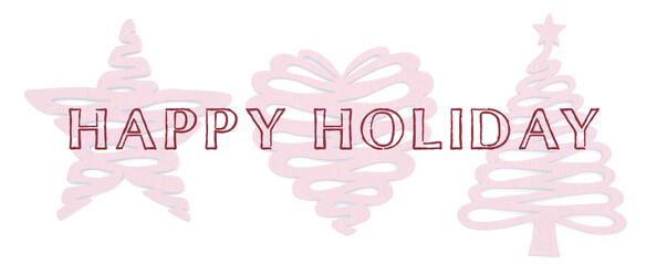 happy holiday text banner on white 