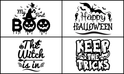 Fototapeta premium Halloween SVG Crafts T-shirt Design Bundle Graphic