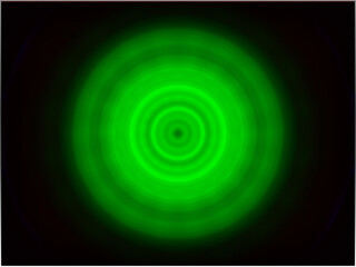 Abstract, Circular Green Disk, set against a Black background, within a Border       digital art
