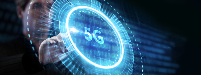 The concept of 5G network, high-speed mobile Internet, new generation networks. Business, modern technology, internet and networking concept.