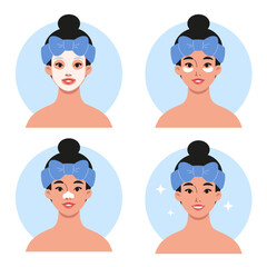 set of skin care routine 