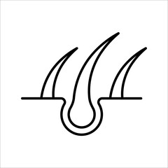 Simple skin and hair line icon. Symbol and sign vector illustration design on white background. EPS 10