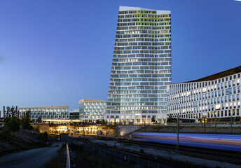 modern buildings close to the Train station of Hyllie Sweden 