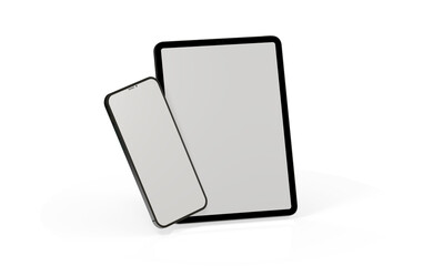 Tablet pc  computer with blank screen 3d