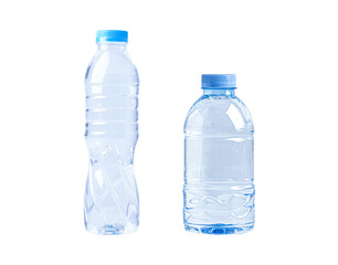 Plastic water bottle for drink isolated on white background.