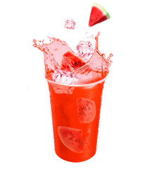Watermelon juice on white background