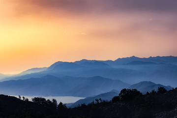 sunrise in the mountains