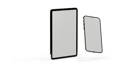 tablet pc - Modern black tablet computer isolated on white background.