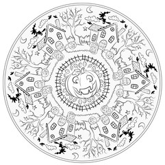 Halloween Mandala - Vektor-Illustration - 539226454