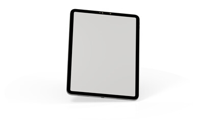 Modern black tablet computer isolated on white background. Tablet pc
