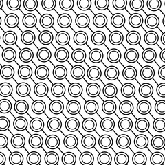 Simple monochrome geometric pattern with lines and circles on white background