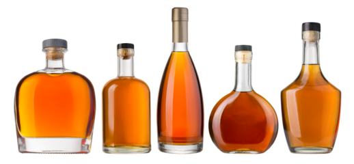  whiskey bottles isolate