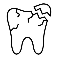 Broken Tooth Line Icon