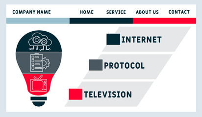 IPTV - Internet protocol television acronym. business concept background. vector illustration concept with keywords and icons. lettering illustration with icons for web banner, flyer, landing pag