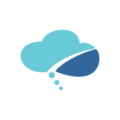 cloud speech data system concept. massage server icon, sign and symbol.