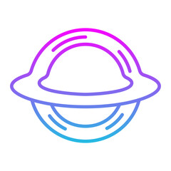 Black Hole Line Gradient Icon