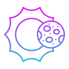 Solar Eclipse Line Gradient Icon