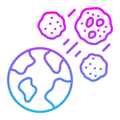 Meteor Shower Line Gradient Icon