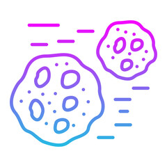 Asteroids Line Gradient Icon