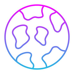 Earth Line Gradient Icon