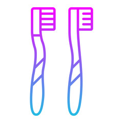 Toothbrushes Line Gradient Icon