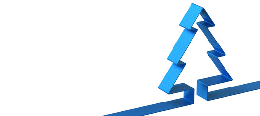 merry christmas card modern 3d minimal tree