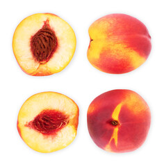 Nectarine fruit isolated on white background cutout